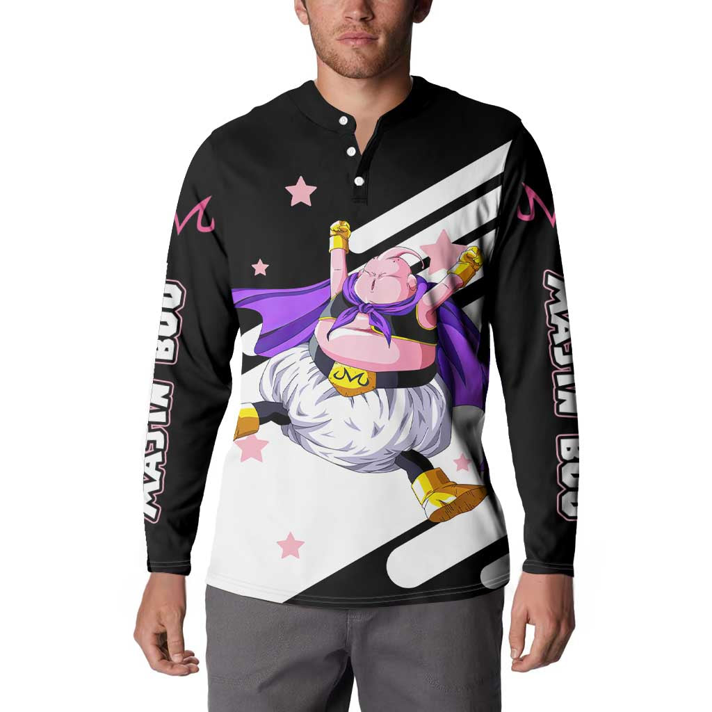 Fat Majin Buu - Dragon Ball Button Sweatshirt Anime Style