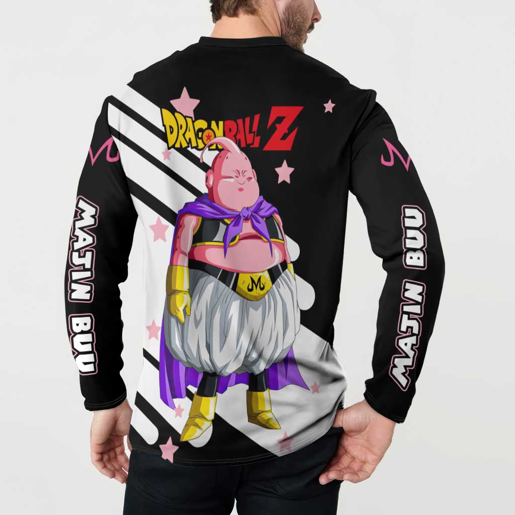 Fat Majin Buu - Dragon Ball Button Sweatshirt Anime Style