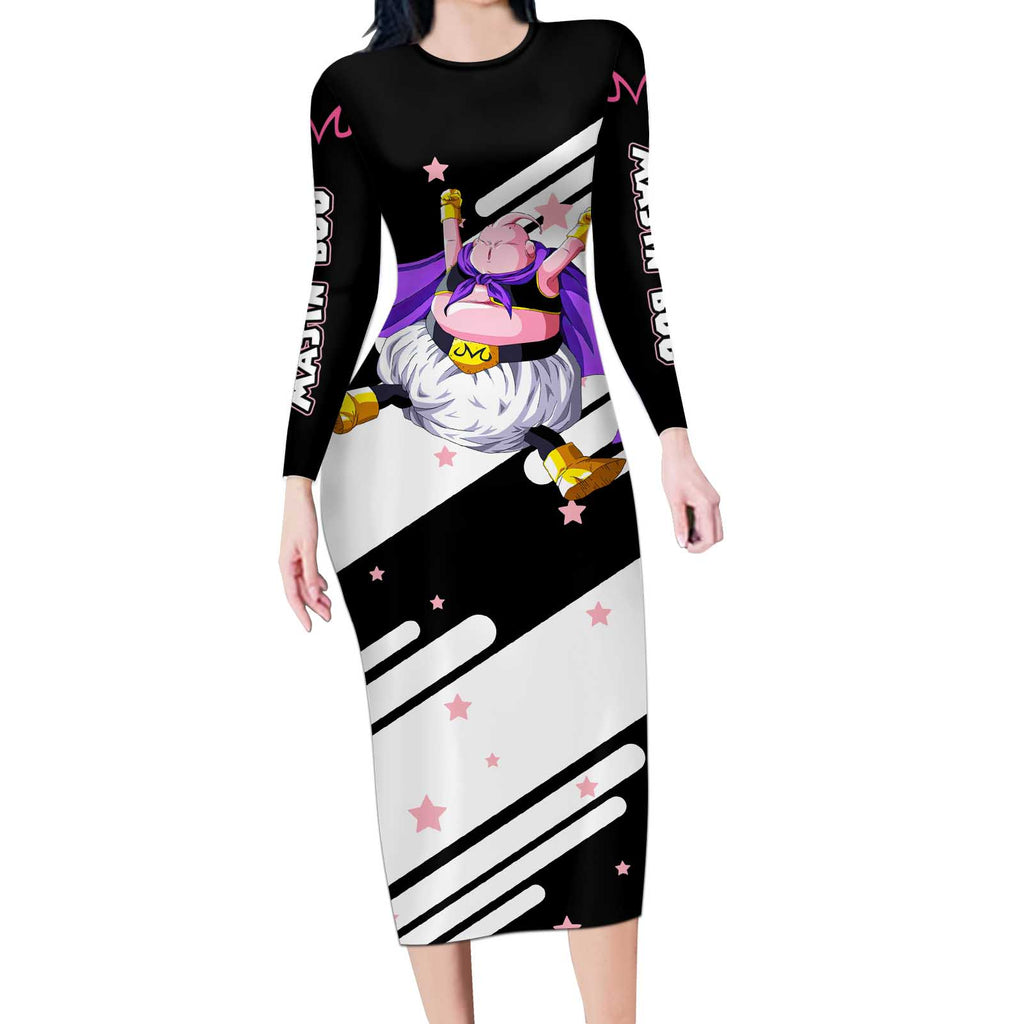 Fat Majin Buu - Dragon Ball Long Sleeve Bodycon Dress Anime Style