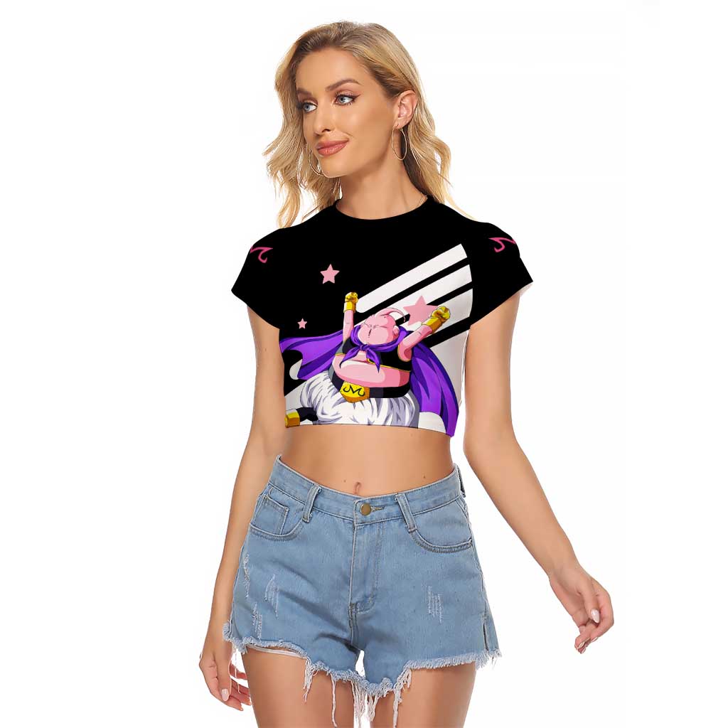 Fat Majin Buu - Dragon Ball Raglan Cropped T Shirt Anime Style