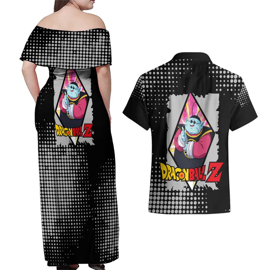 King Kai - Dragon Ball Couples Matching Off Shoulder Maxi Dress and Hawaiian Shirt Anime Style