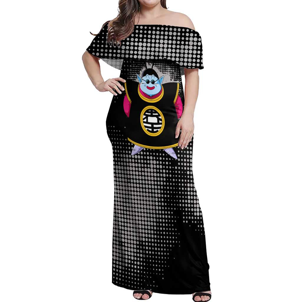 King Kai - Dragon Ball Off Shoulder Maxi Dress Anime Style