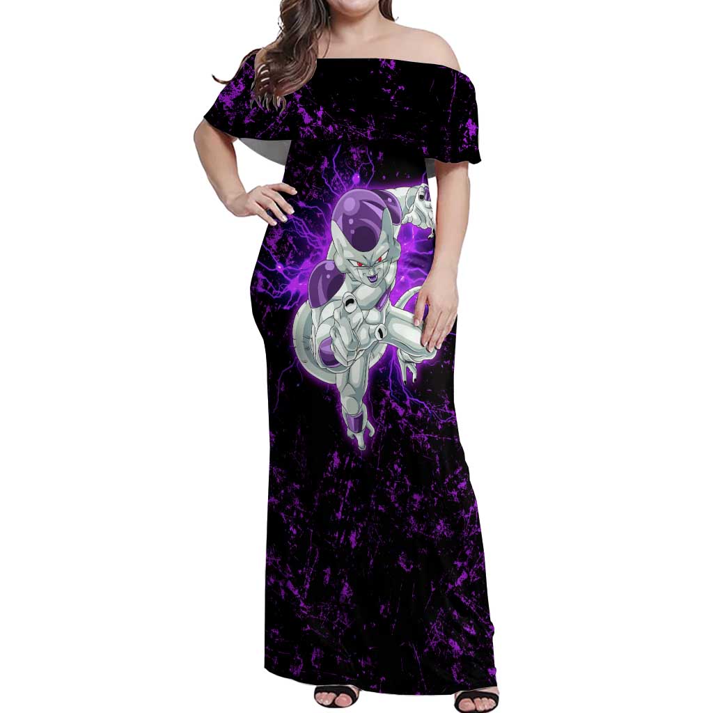 Frieza - Dragon Ball Off Shoulder Maxi Dress Anime Style