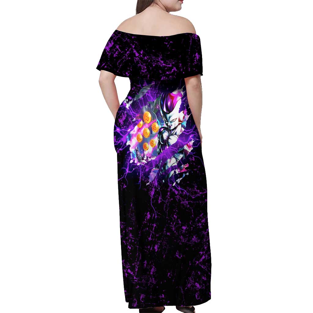 Frieza - Dragon Ball Off Shoulder Maxi Dress Anime Style