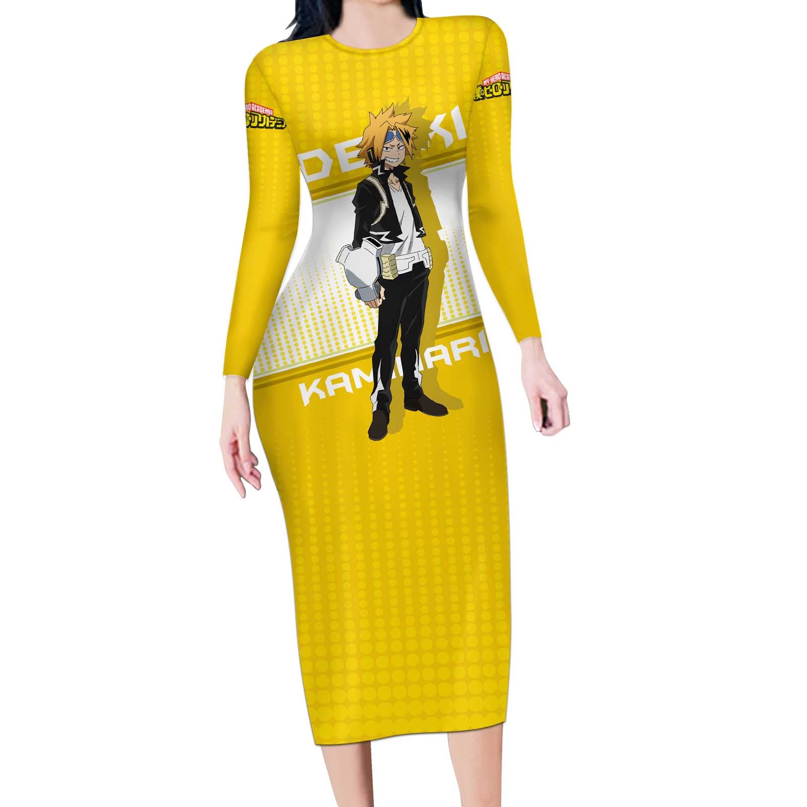 Denki Kaminari - My Hero Academia Long Sleeve Bodycon Dress Anime Style