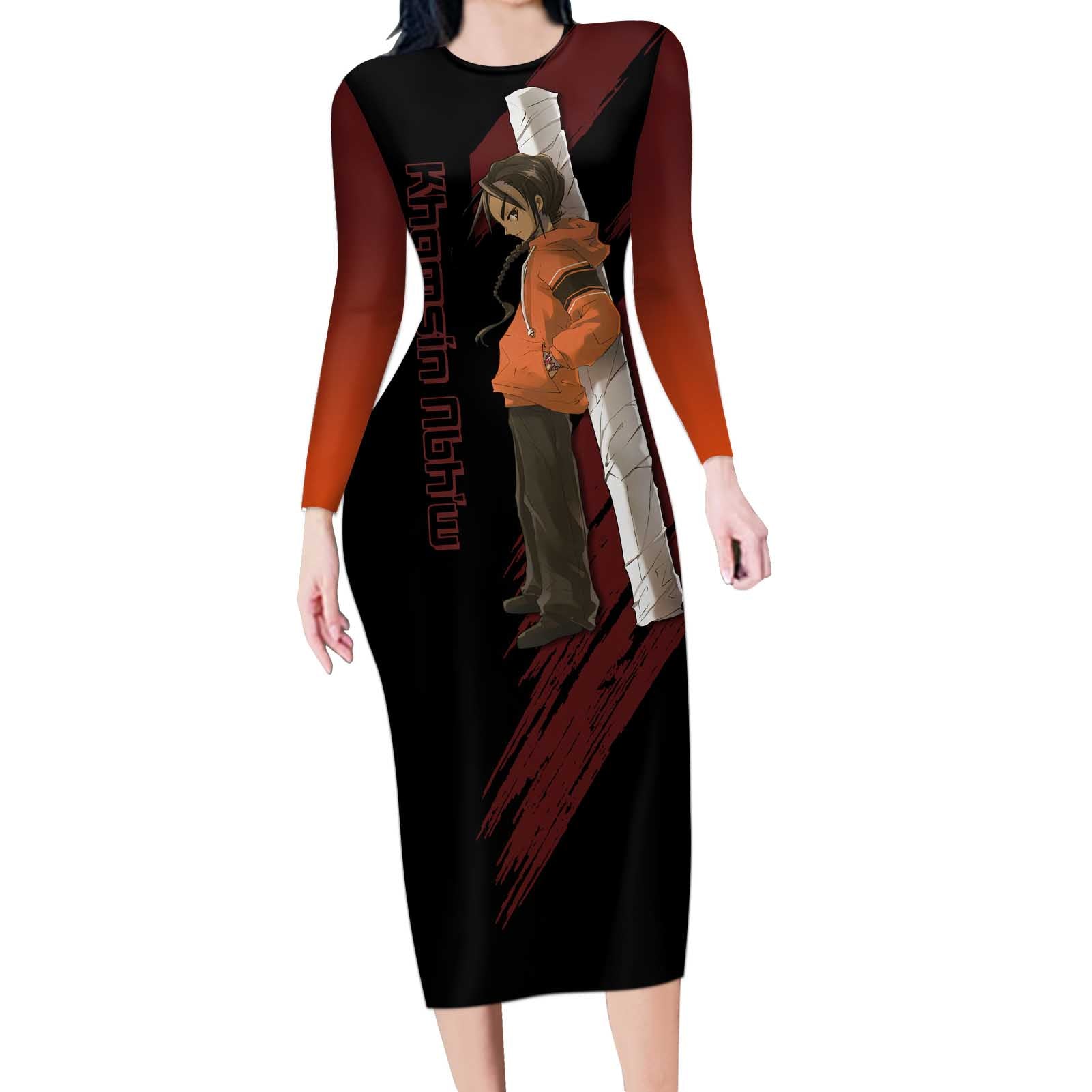 Khamsin Nbh'w - Shakugan no Shana Long Sleeve Bodycon Dress Anime Style