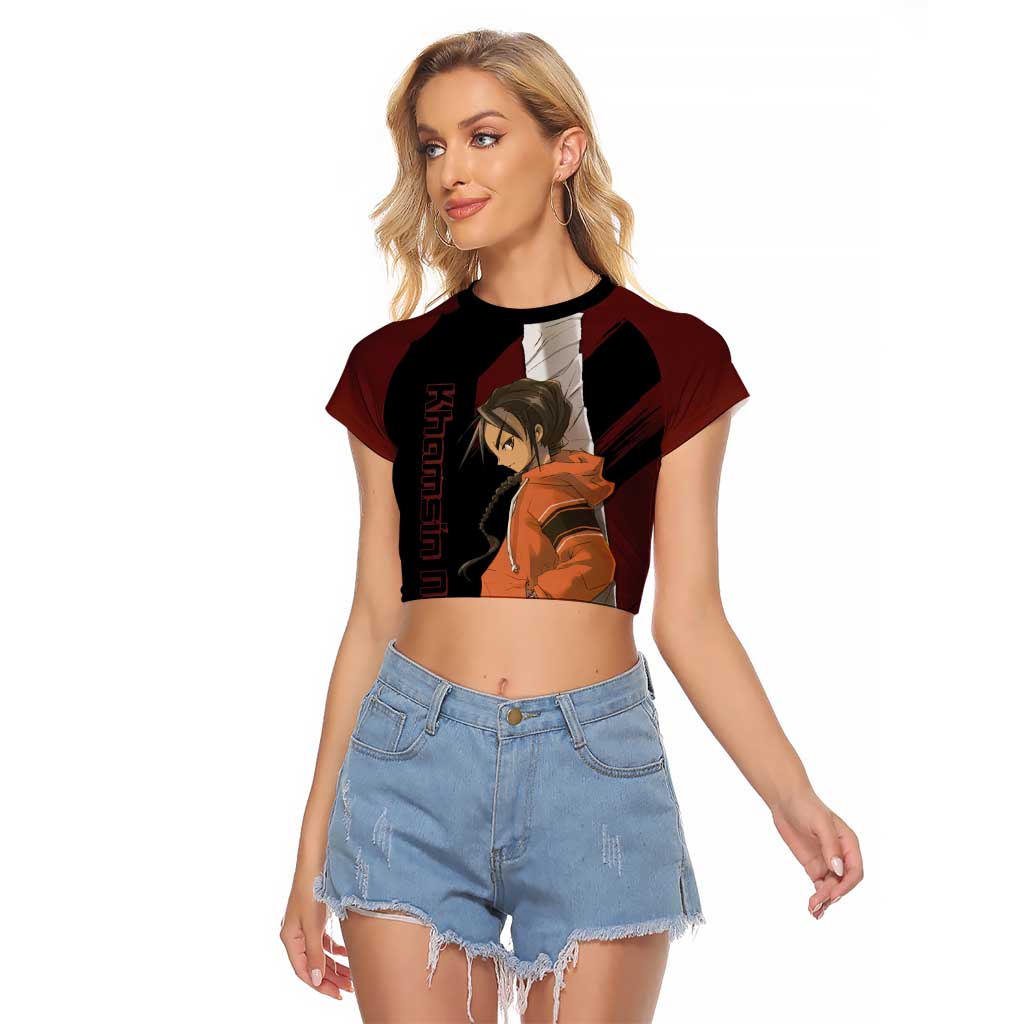Khamsin Nbh'w - Shakugan no Shana Raglan Cropped T Shirt Anime Style