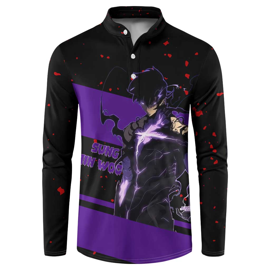 Sung Jin Woo - Solo Leveling Button Sweatshirt Anime Style