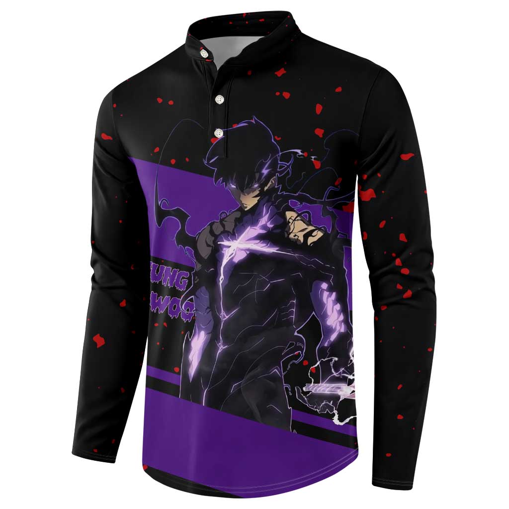 Sung Jin Woo - Solo Leveling Button Sweatshirt Anime Style