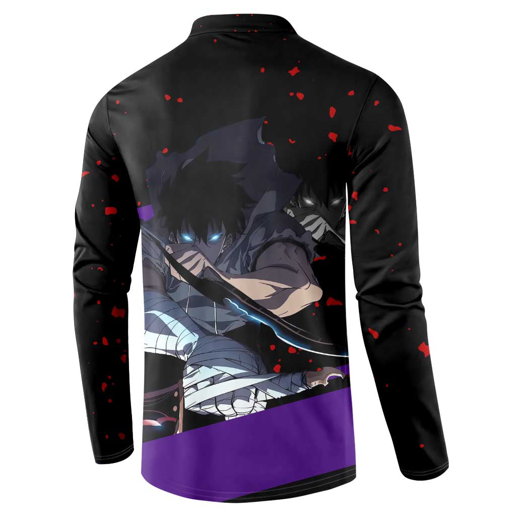 Sung Jin Woo - Solo Leveling Button Sweatshirt Anime Style