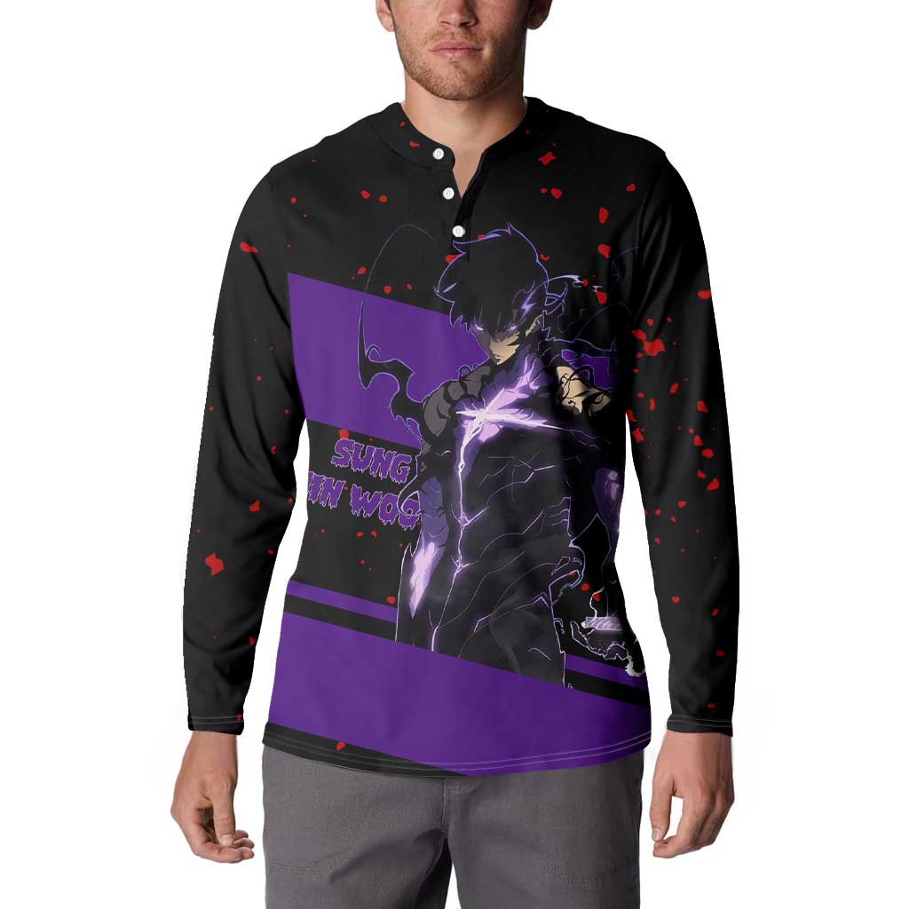 Sung Jin Woo - Solo Leveling Button Sweatshirt Anime Style