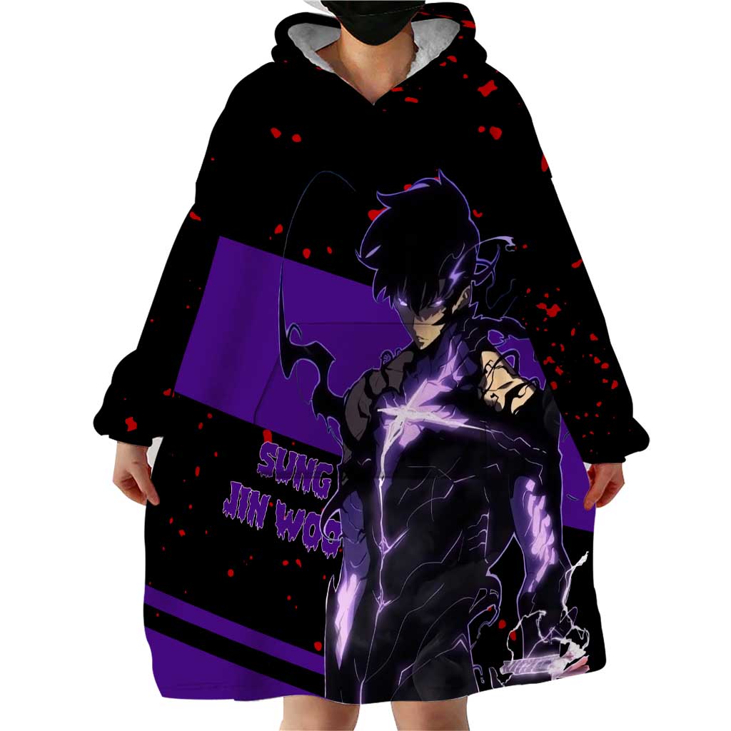 Sung Jin Woo - Solo Leveling Wearable Blanket Hoodie Anime Style