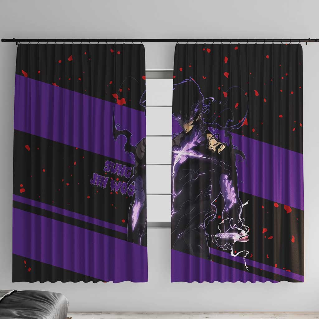 Sung Jin Woo - Solo Leveling Window Curtain Anime Style