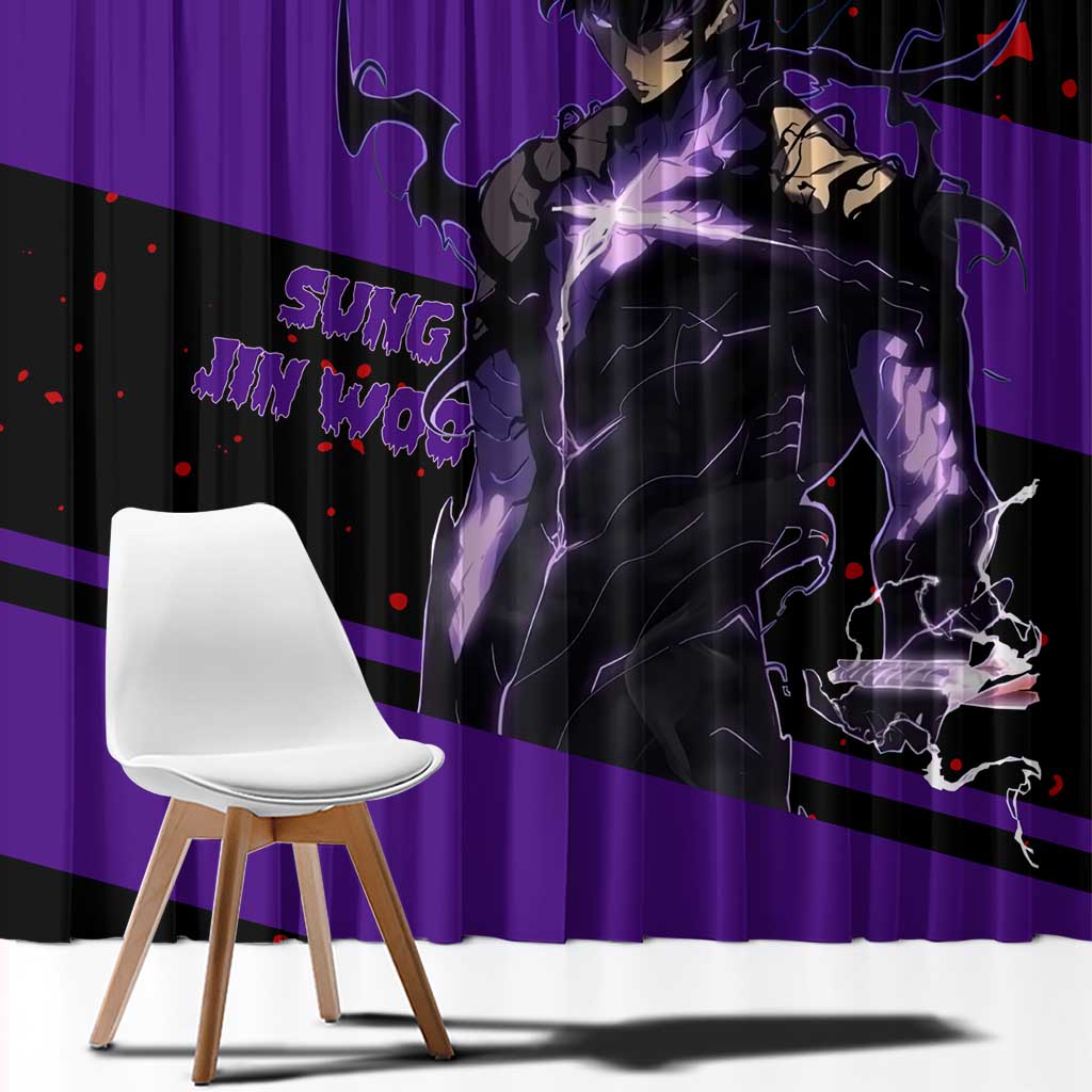 Sung Jin Woo - Solo Leveling Window Curtain Anime Style
