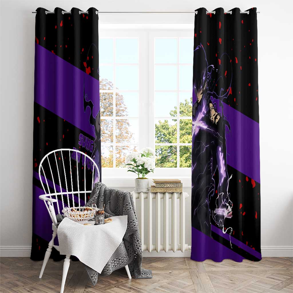 Sung Jin Woo - Solo Leveling Window Curtain Anime Style
