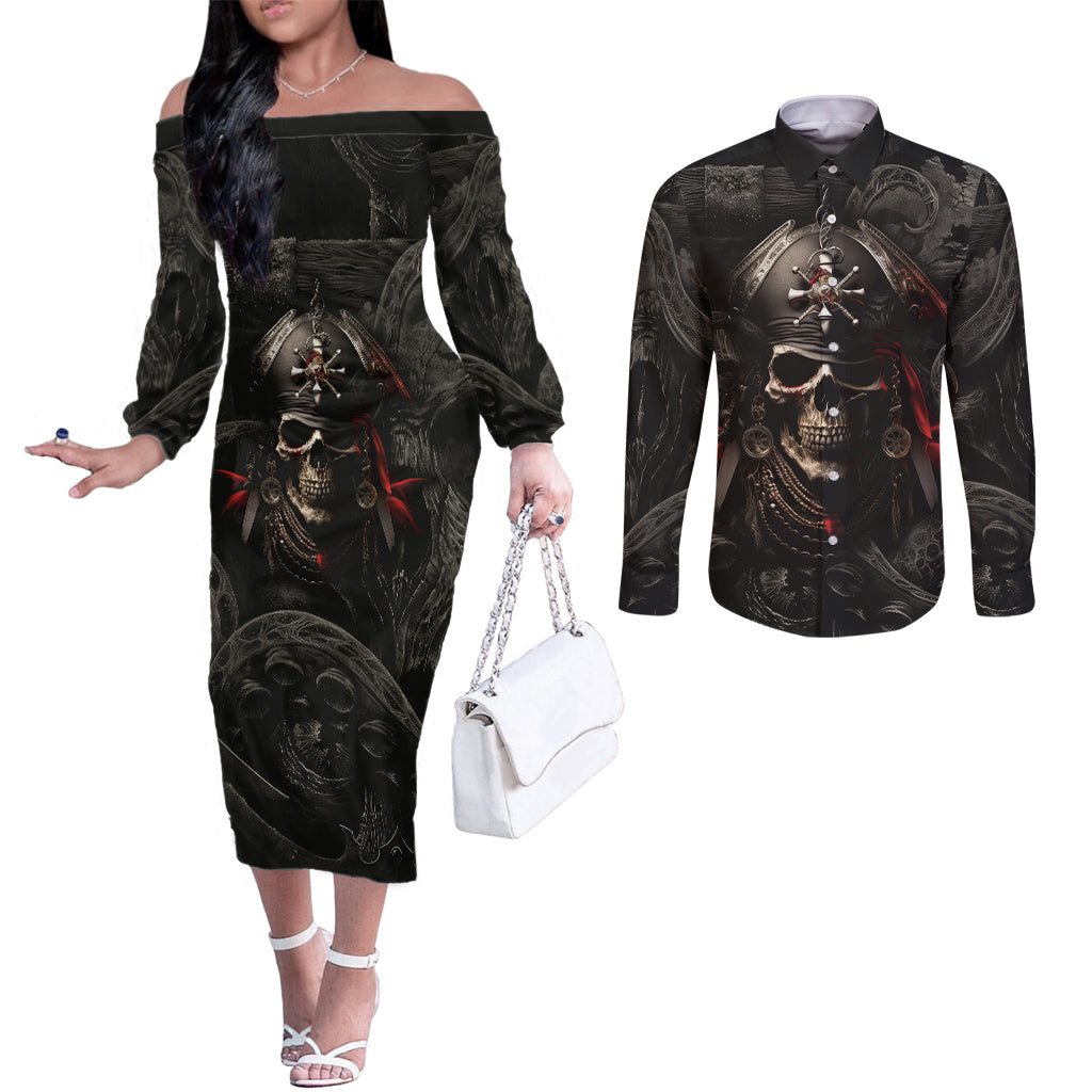 work-like-a-captain-play-like-a-pirate-couples-matching-off-the-shoulder-long-sleeve-dress-and-long-sleeve-button-shirts