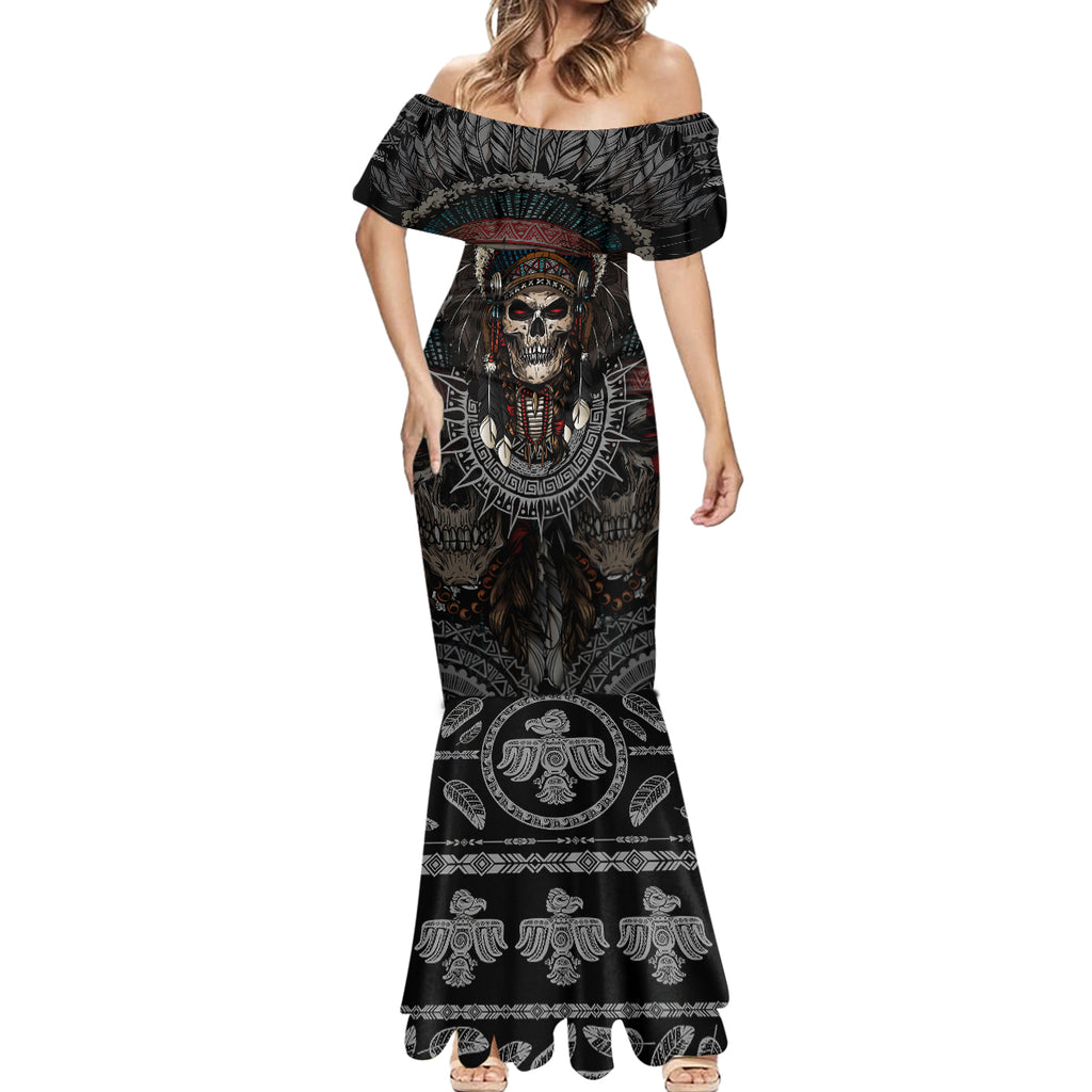 skull-native-american-warrior-mermaid-dress
