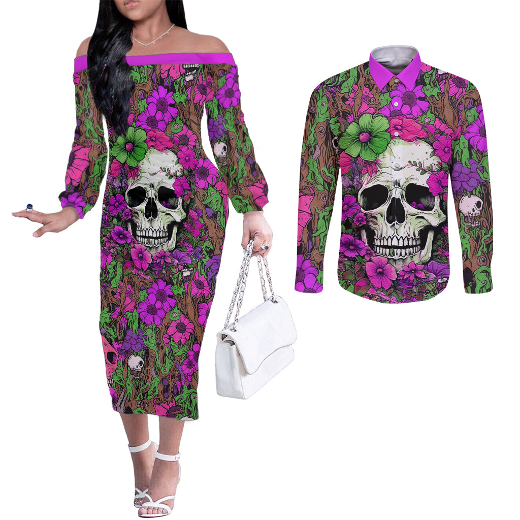i-have-a-good-heart-but-bless-this-mouth-couples-matching-off-the-shoulder-long-sleeve-dress-and-long-sleeve-button-shirts