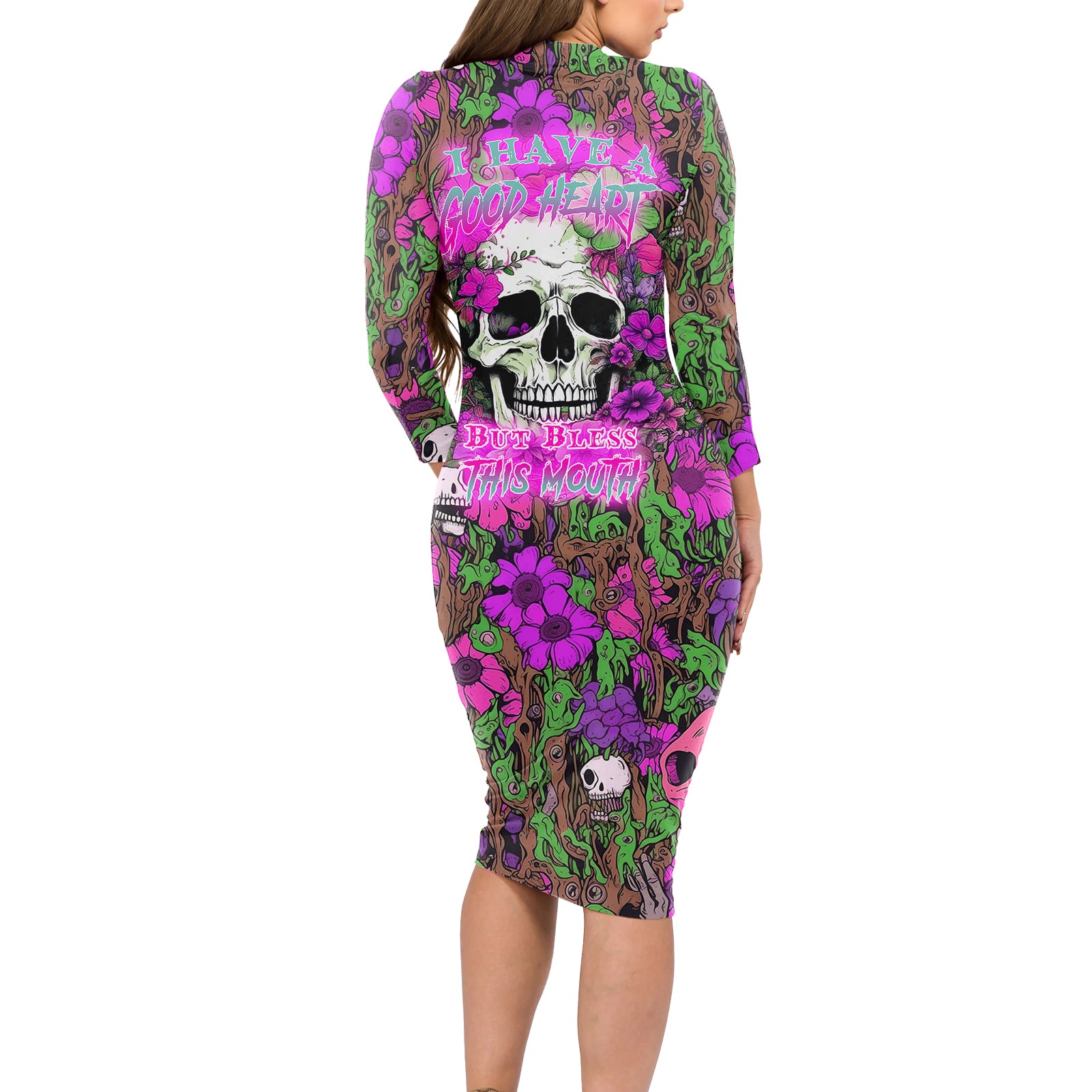 i-have-a-good-heart-but-bless-this-mouth-long-sleeve-bodycon-dress