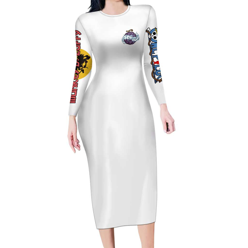 5th Gear Luffy One Piece Family Matching Long Sleeve Bodycon Dress and Hawaiian Shirt Anime Style
