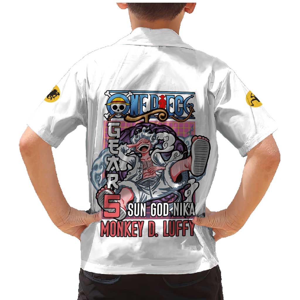 5th Gear Luffy One Piece Family Matching Mermaid Dress and Hawaiian Shirt Anime Style