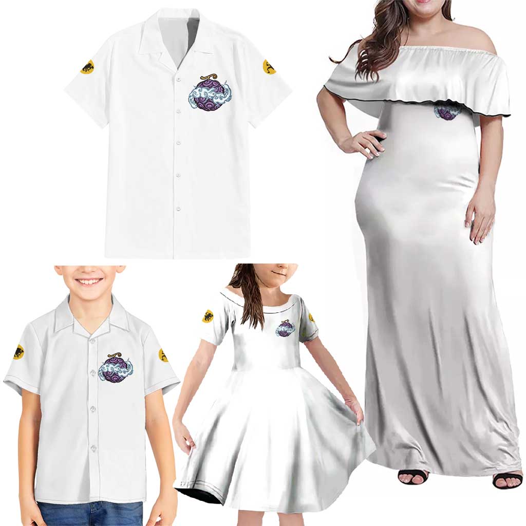 5th Gear Luffy One Piece Family Matching Off Shoulder Maxi Dress and Hawaiian Shirt Anime Style