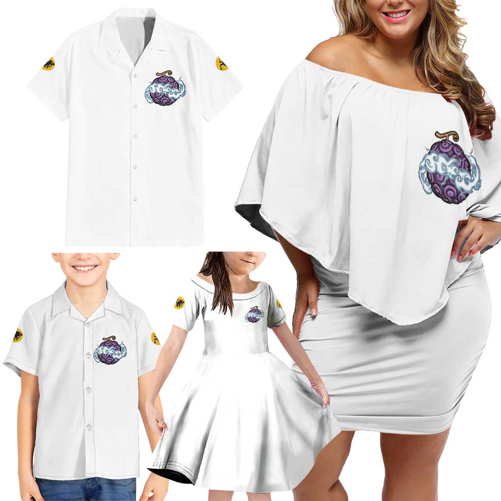5th Gear Luffy One Piece Family Matching Off Shoulder Short Dress and Hawaiian Shirt Anime Style