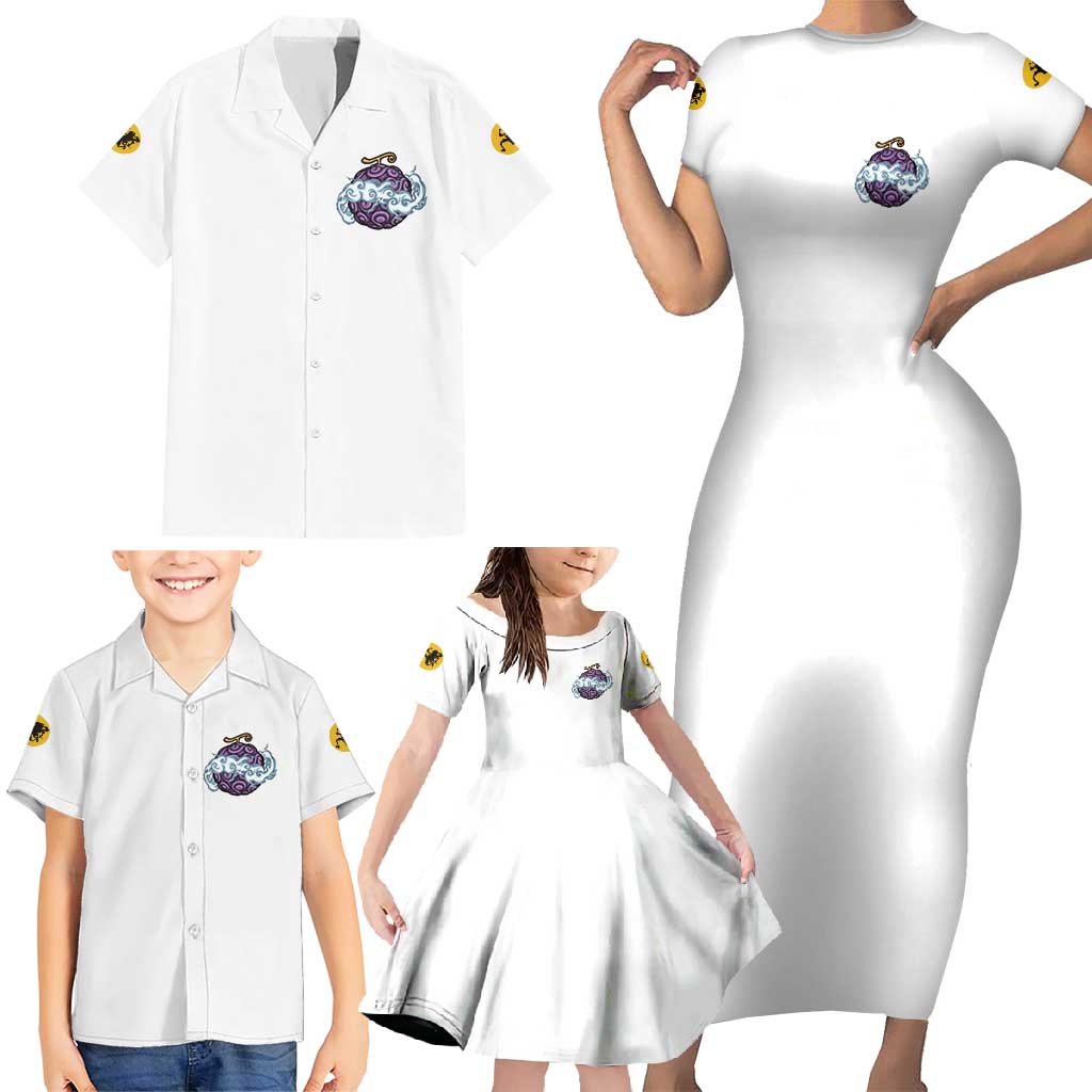 5th Gear Luffy One Piece Family Matching Short Sleeve Bodycon Dress and Hawaiian Shirt Anime Style