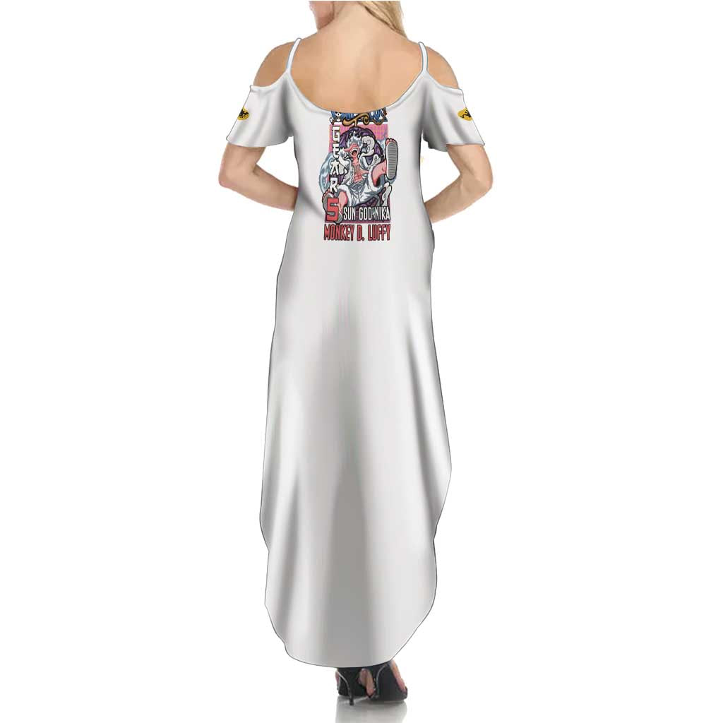 5th Gear Luffy One Piece Family Matching Summer Maxi Dress and Hawaiian Shirt Anime Style