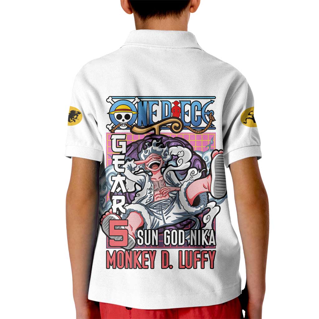 5th Gear Luffy One Piece Kid Polo Shirt Anime Style