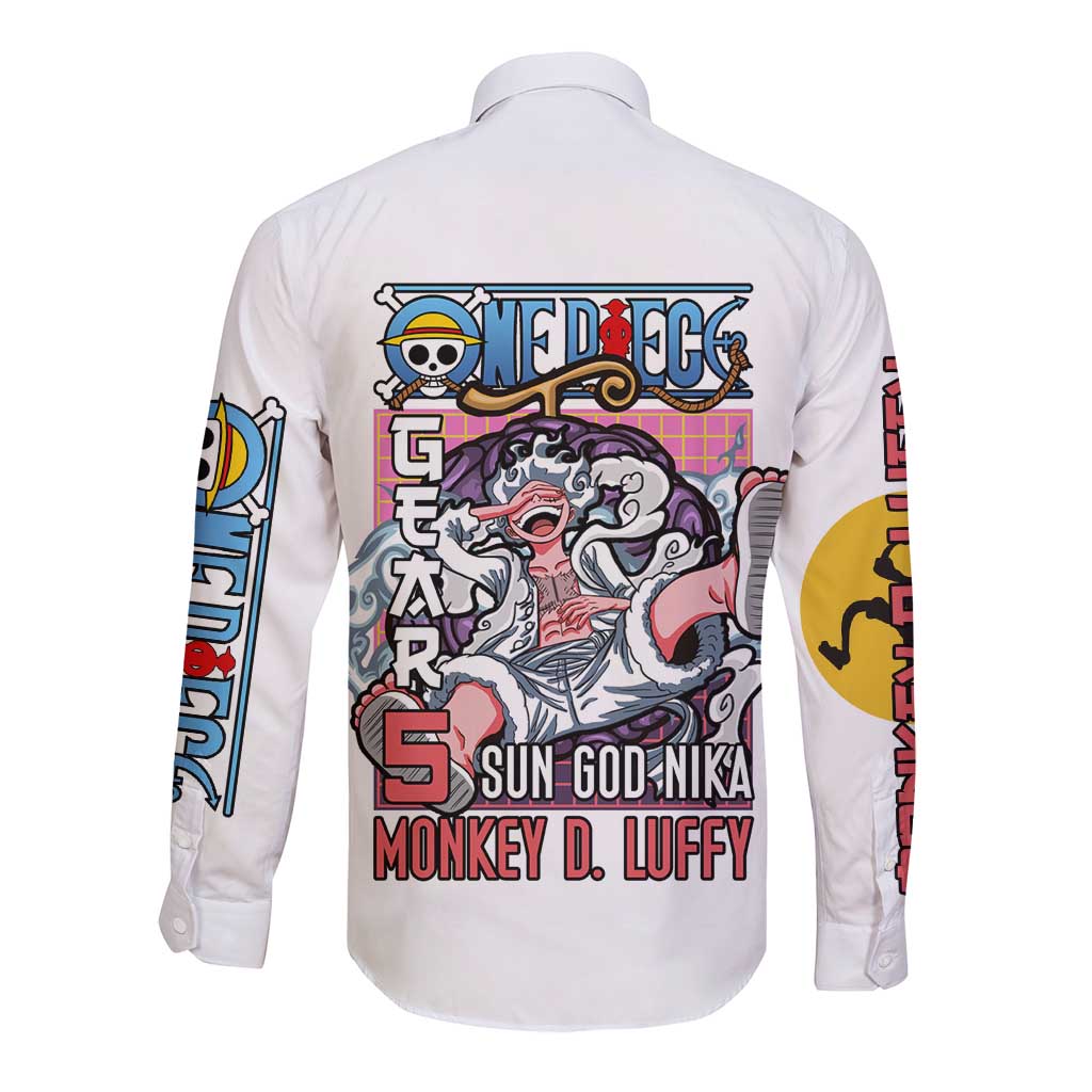 5th Gear Luffy One Piece Long Sleeve Button Shirt Anime Style