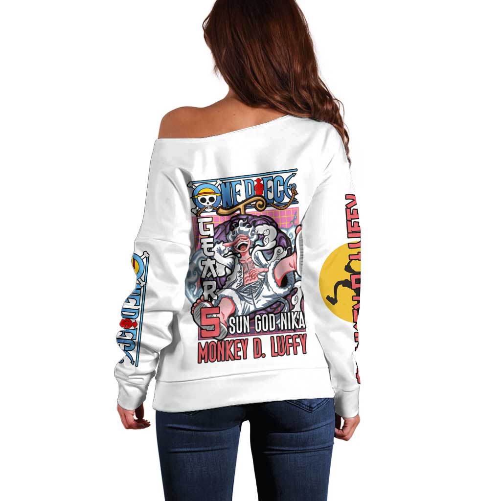 5th Gear Luffy One Piece Off Shoulder Sweater Anime Style