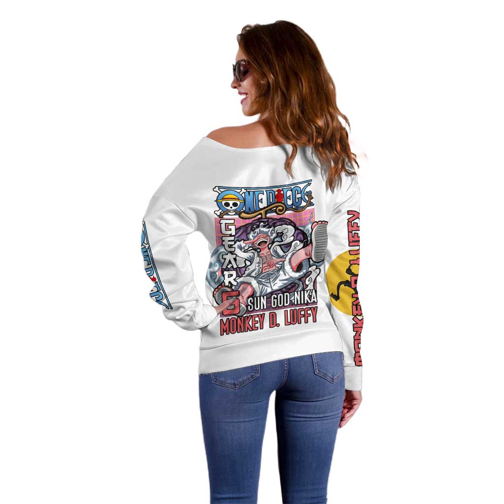 5th Gear Luffy One Piece Off Shoulder Sweater Anime Style