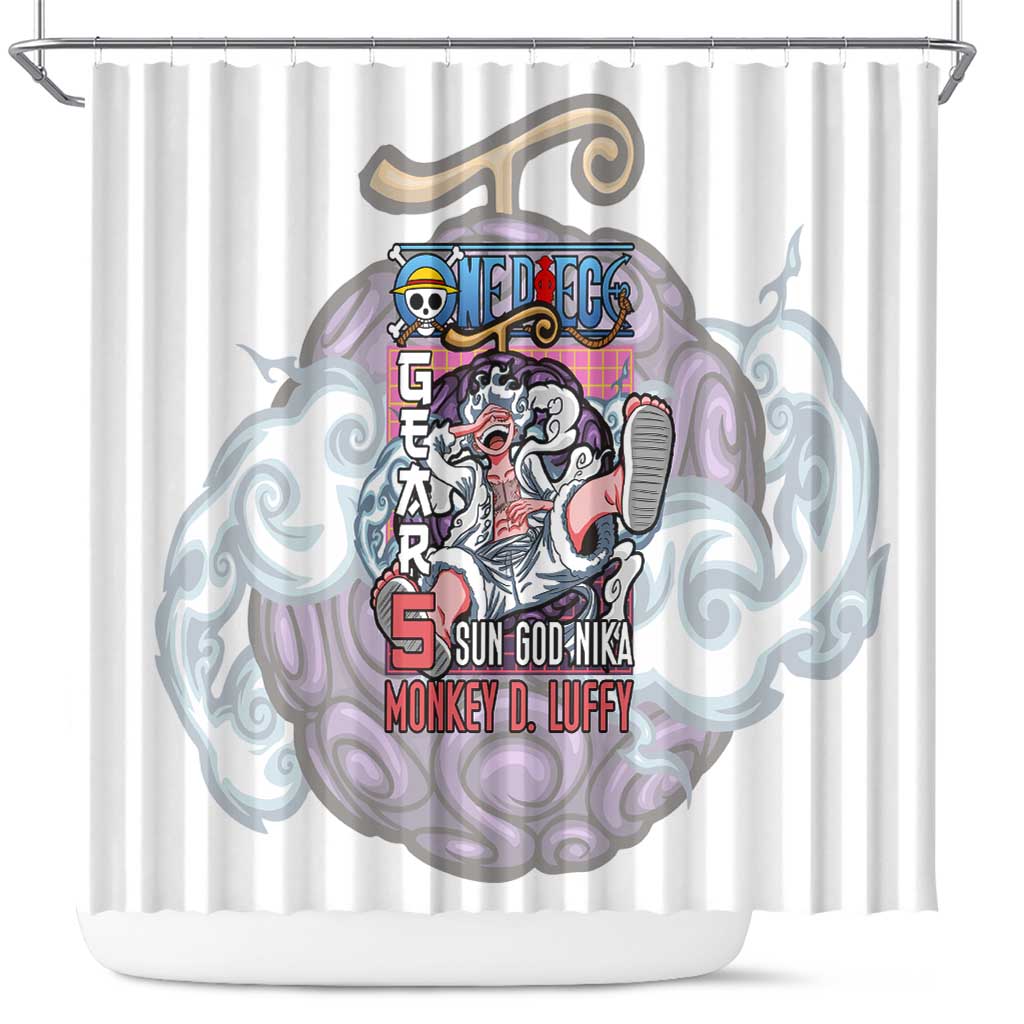5th Gear Luffy One Piece Shower Curtain Anime Style