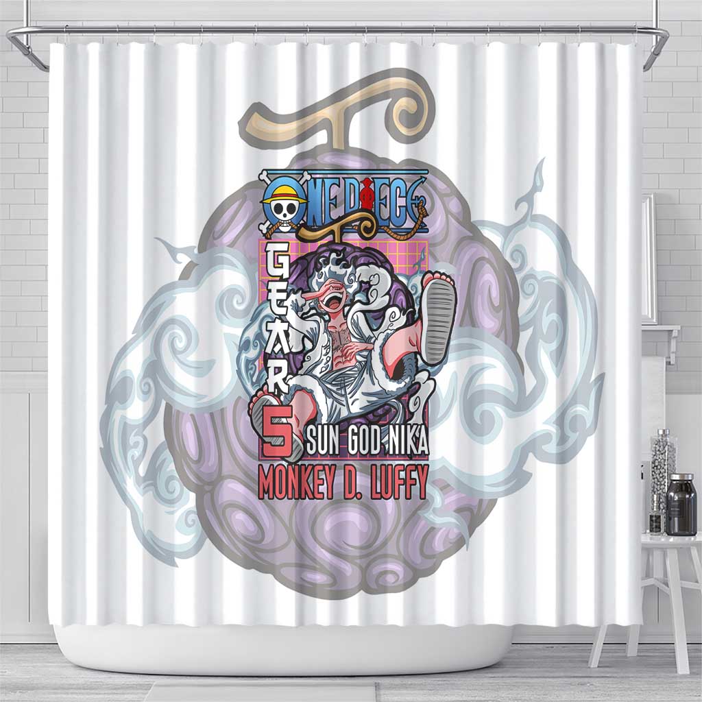 5th Gear Luffy One Piece Shower Curtain Anime Style