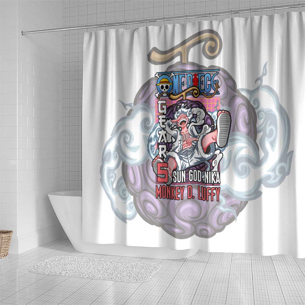 5th Gear Luffy One Piece Shower Curtain Anime Style