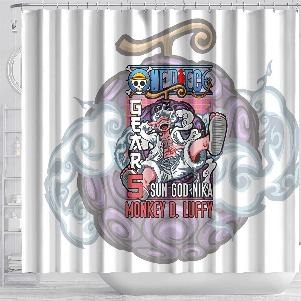 5th Gear Luffy One Piece Shower Curtain Anime Style