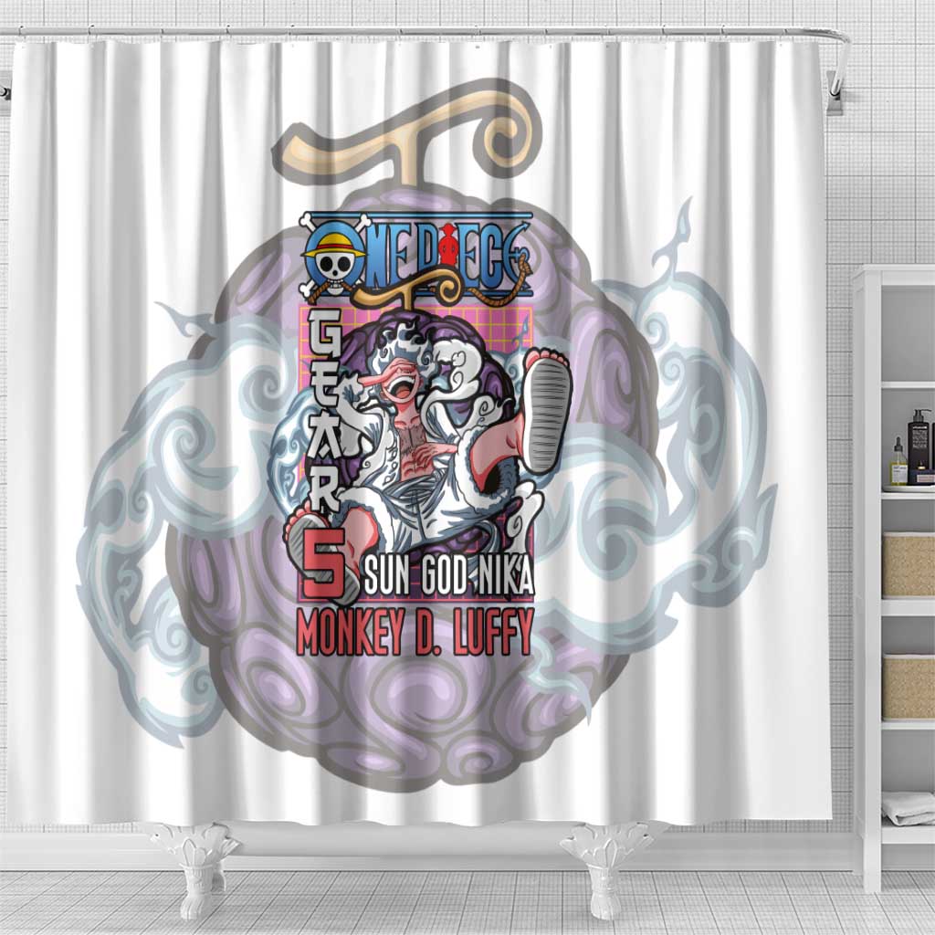 5th Gear Luffy One Piece Shower Curtain Anime Style