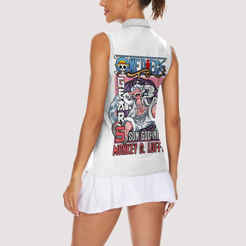 5th Gear Luffy One Piece Women Sleeveless Polo Shirt Anime Style