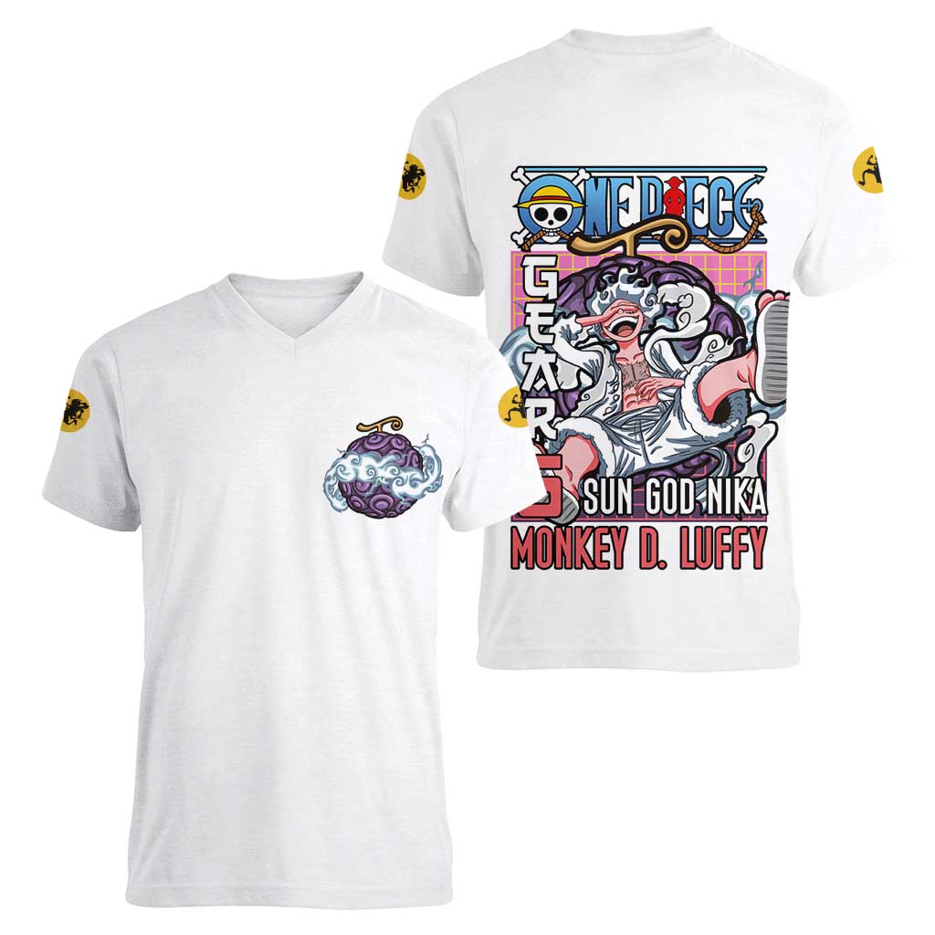 5th Gear Luffy One Piece Women V-Neck T-Shirt Anime Style