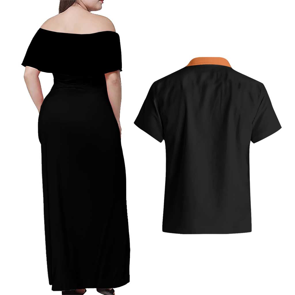 Android 17 Dragon Ball Z Couples Matching Off Shoulder Maxi Dress and Hawaiian Shirt Anime Style