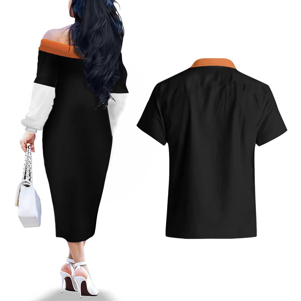 Android 17 Dragon Ball Z Couples Matching Off The Shoulder Long Sleeve Dress and Hawaiian Shirt Anime Style