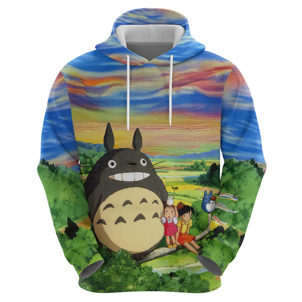 Trippy My Neighbor Totoro Studio Ghibli Hoodie Anime  Mix Oil Paint Trippy Style