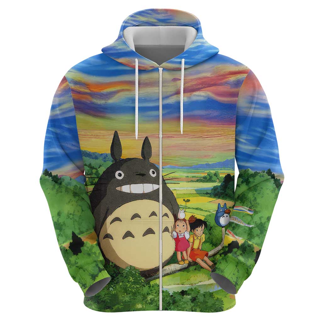 Trippy My Neighbor Totoro Studio Ghibli Hoodie Anime  Mix Oil Paint Trippy Style