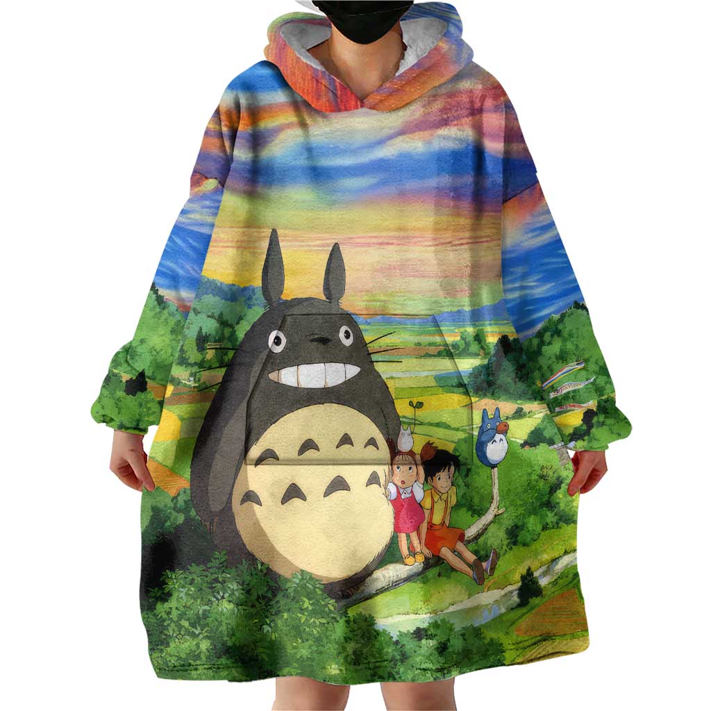 Trippy My Neighbor Totoro Studio Ghibli Wearable Blanket Hoodie Anime  Mix Oil Paint Trippy Style