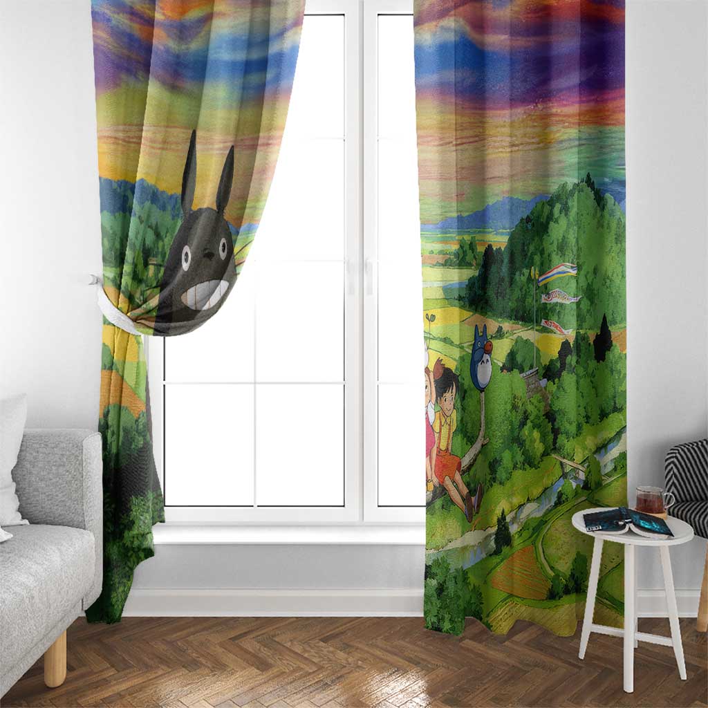 Trippy My Neighbor Totoro Studio Ghibli Window Curtain Anime  Mix Oil Paint Trippy Style
