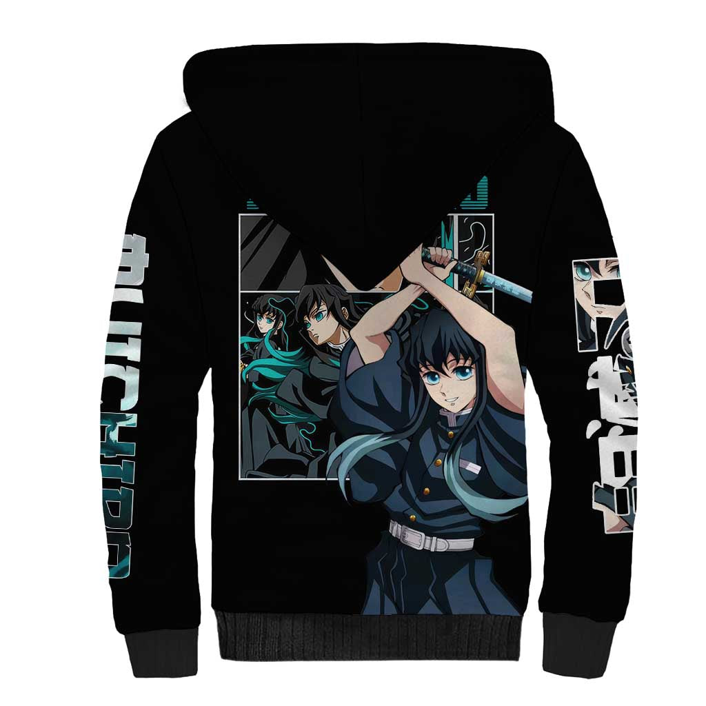 Muichiro Tokito V2 Demon Slayer Sherpa Hoodie Anime Style