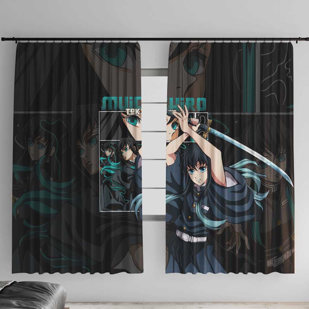 Muichiro Tokito V2 Demon Slayer Window Curtain Anime Style