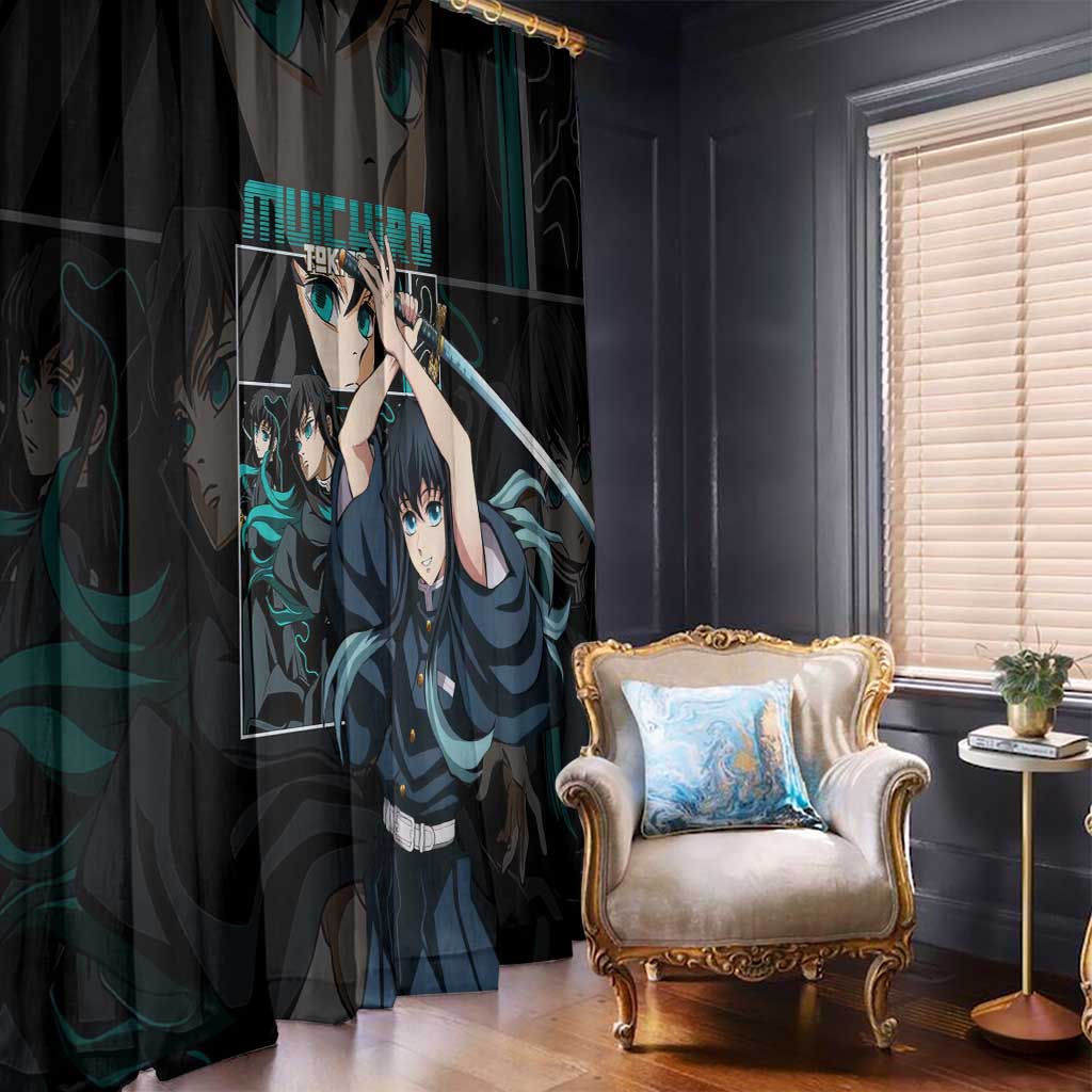Muichiro Tokito V2 Demon Slayer Window Curtain Anime Style