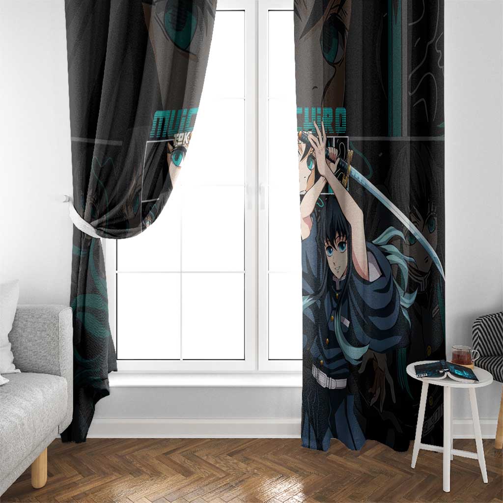 Muichiro Tokito V2 Demon Slayer Window Curtain Anime Style